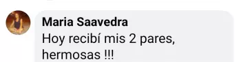 Captura de comentario positivo de clienta 3