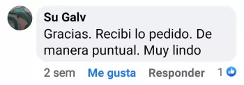 Captura de comentario positivo de clienta 5